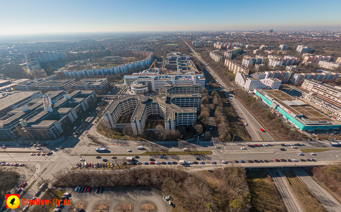 15.02.2023 - Luftbilder Perlach Plaza, Allianz, Wacker, Rentenversicherung, PEP